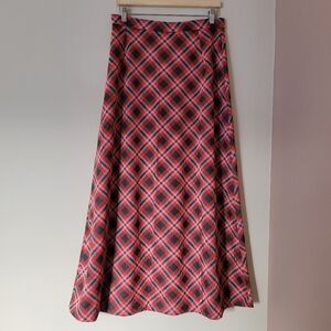Vintage Red and Black Plaid Maxi Skirt